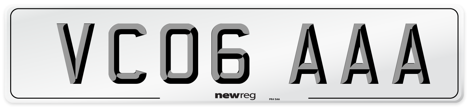 VC06 AAA Number Plate from New Reg